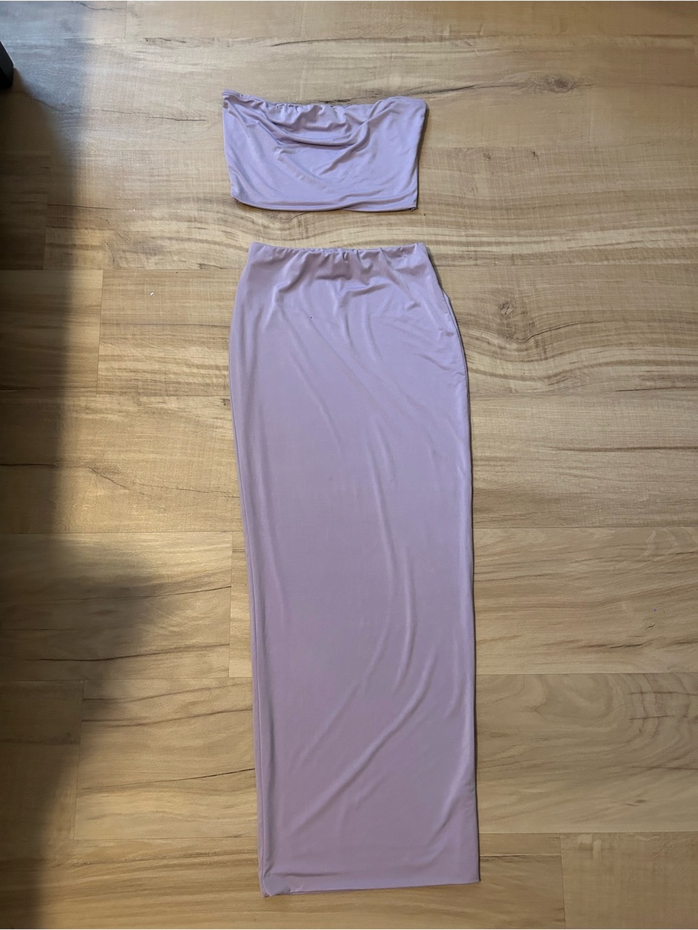 Fashion Nova Lilac Strapless Two piece set